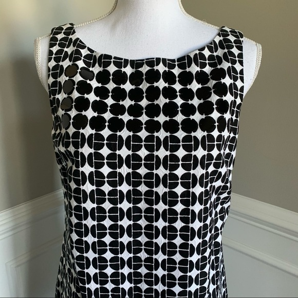 Muse Black and White Geometric Print Dress Size 10 - Picture 2 of 9